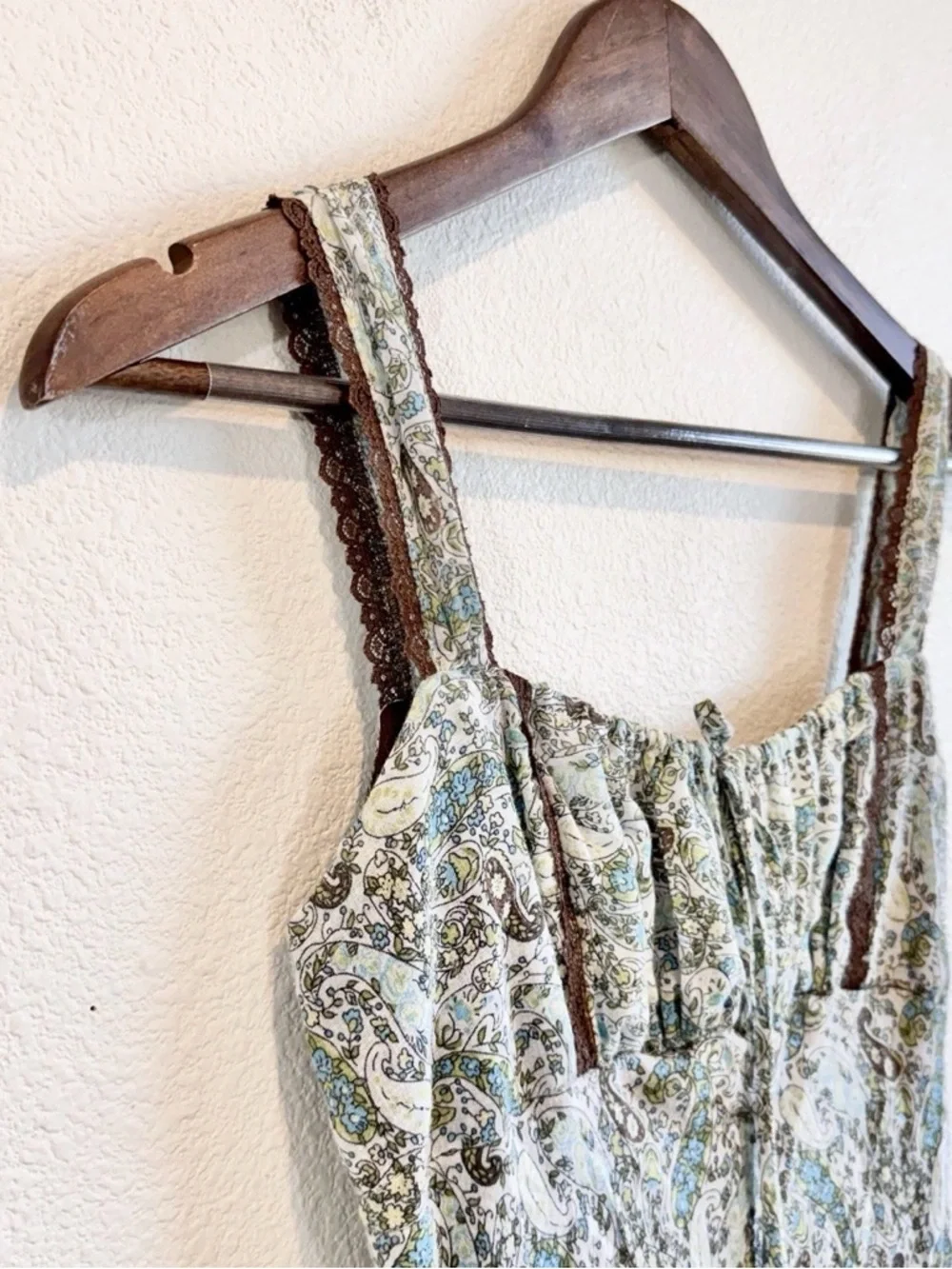 Studio Soleil Prairiecore Vintage Y2K Paisley Lace Trim Midi Dress Fairy Grunge - Picture 2 of 8